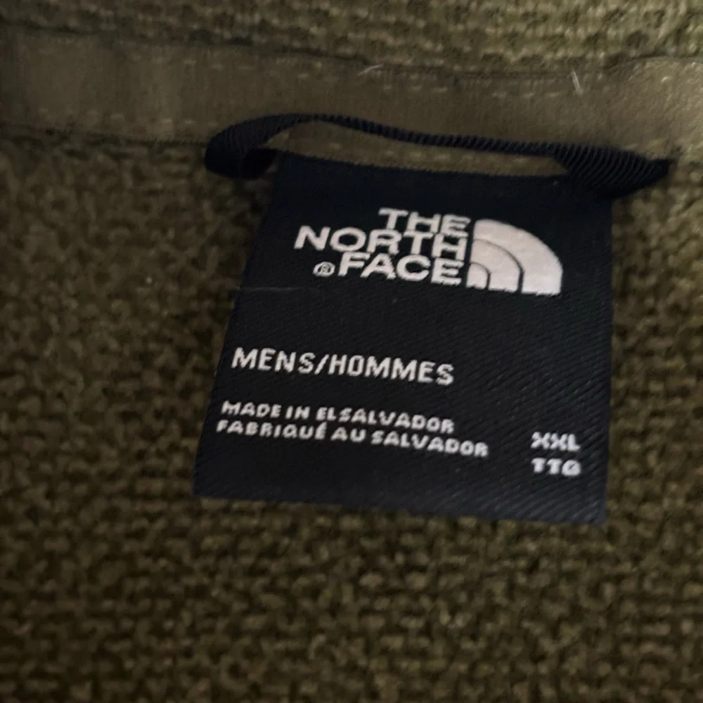 The North Face Mens XXL Olive Green Textured Quarter Zip Fleece Pullover Jacket